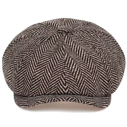 The Shelby — Herringbone Newsboy Cap