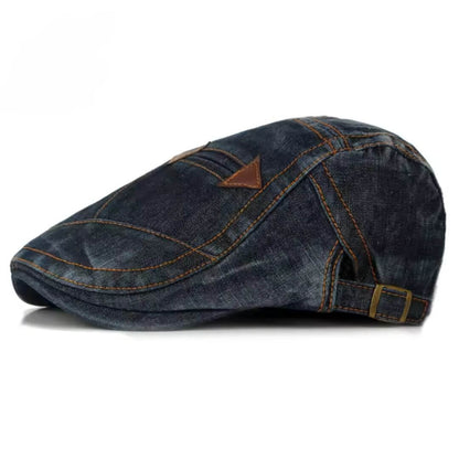The Railman — Denim Flat Cap