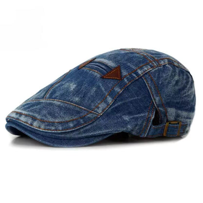 The Railman — Denim Flat Cap