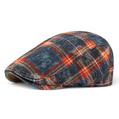 The Drifter — Washed Plaid Flat Cap