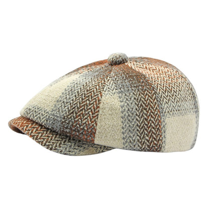 The Tailor — Herringbone Plaid Flat Cap