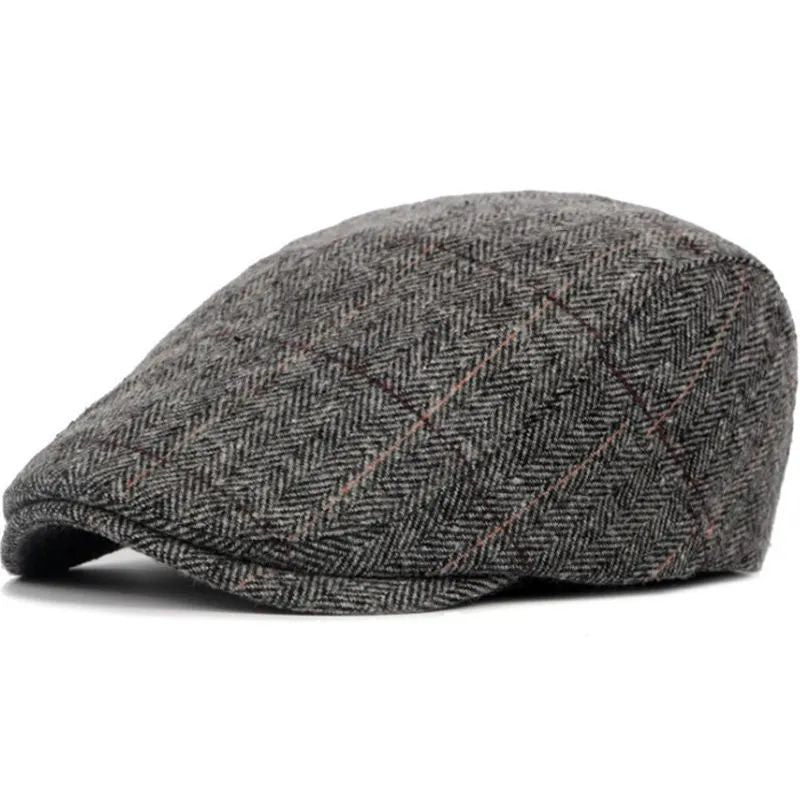 The Foreman — Herringbone Tweed Flat Cap