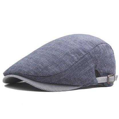 The Shoreline — Linen Blend Flat Cap