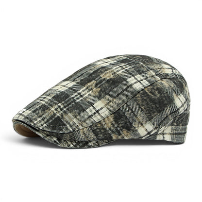 The Drifter — Washed Plaid Flat Cap