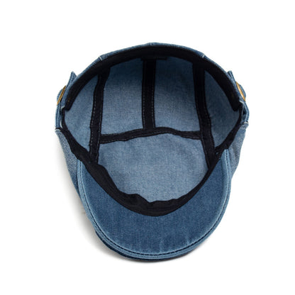 The Waymaker — Washed Denim Flat Cap
