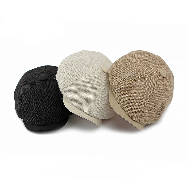 The Sunday — Linen Newsboy Cap