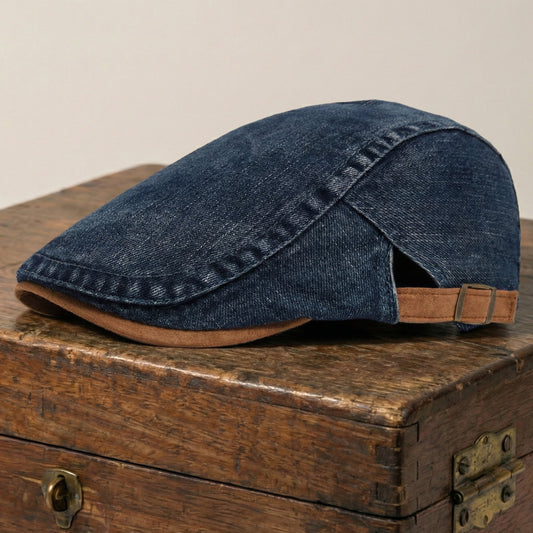 The Riverside — Denim Flat Cap