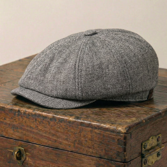 The Tweed — Herringbone Newsboy Cap