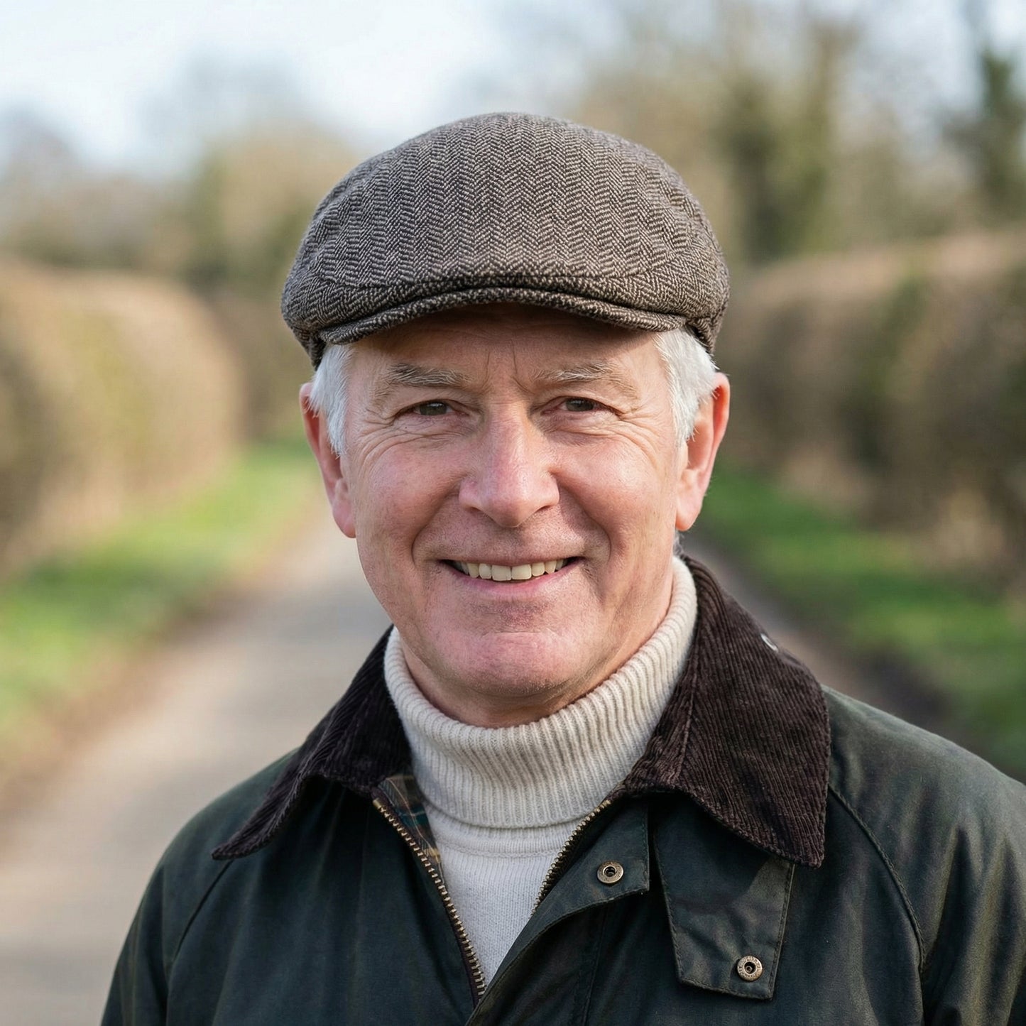 The Tweed — Herringbone Flat Cap