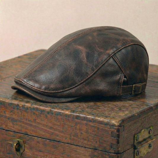 The Chancellor — Leather Flat Cap