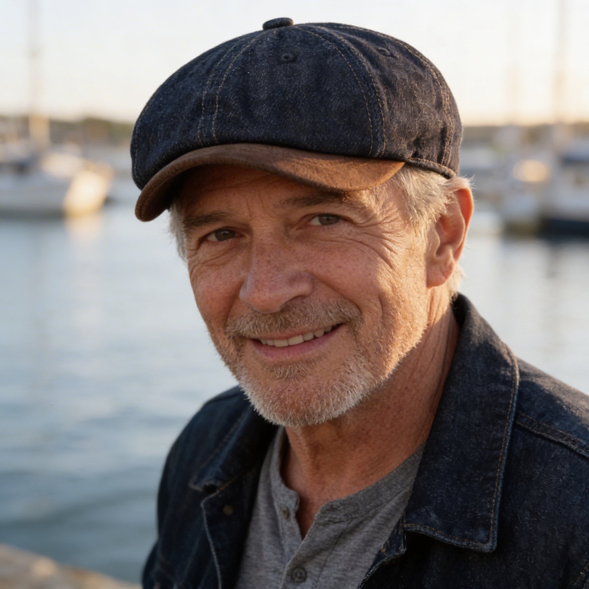 The Dockside — Denim Newsboy Cap – Walters caps