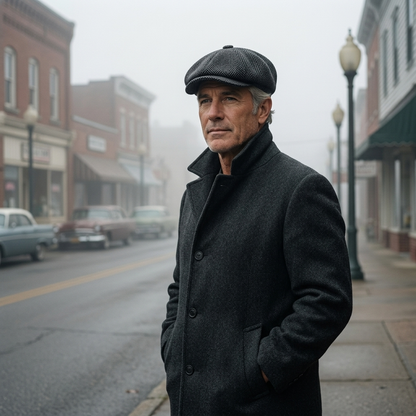 The Shelby — Herringbone Newsboy Cap