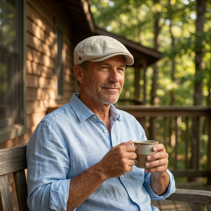 The Settler — Brushed Cotton Flat Cap