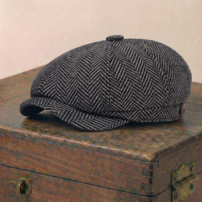 The Shelby — Herringbone Newsboy Cap
