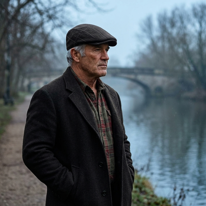 The Foreman — Herringbone Tweed Flat Cap
